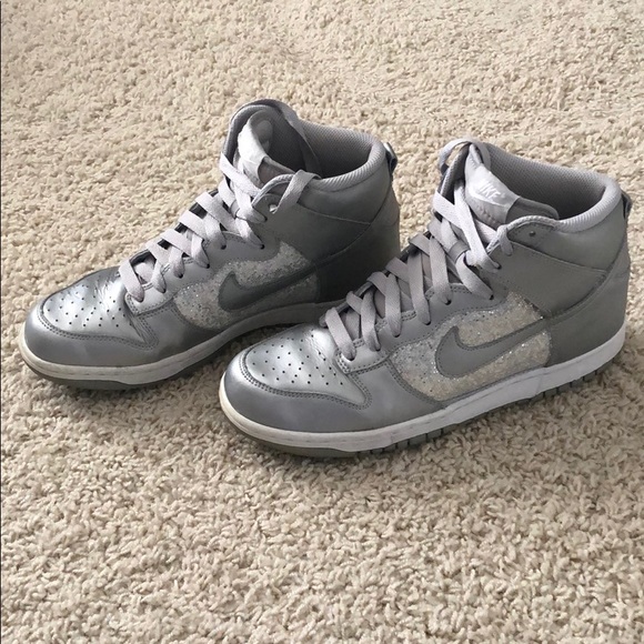 silver nike high tops
